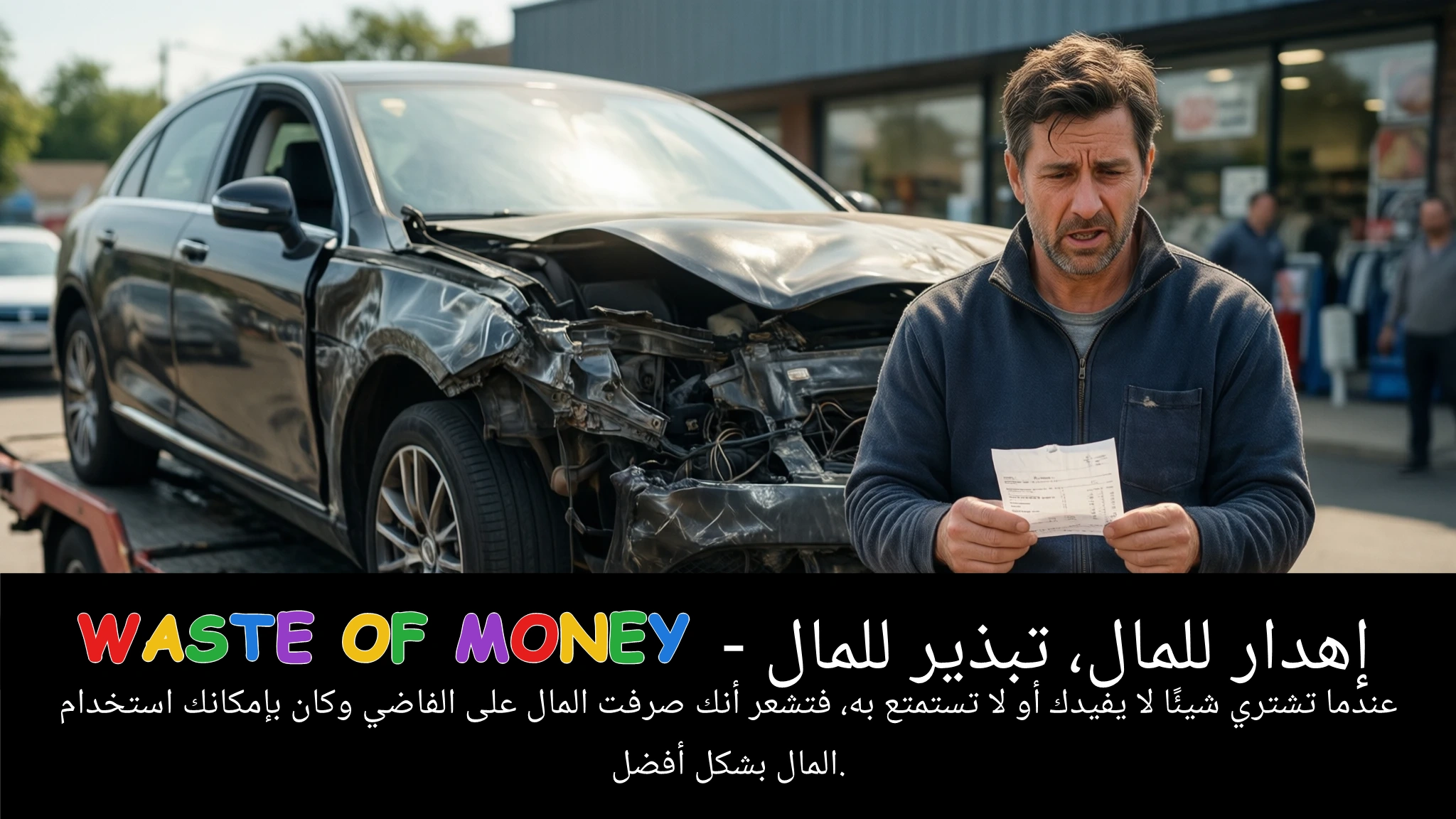 Arabic Illustration for waste of money